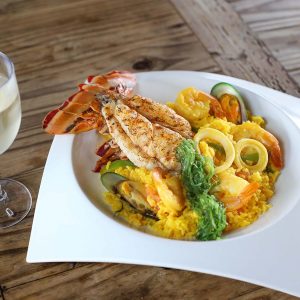Paella with Lobster and Shrimp